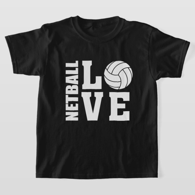 White Netball Kärlek, Netball Tee (Laydown)