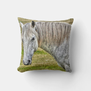 White New Forest Pony Vild Horse Kudde