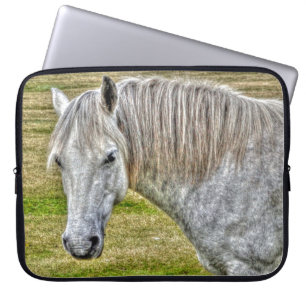 White New Forest Pony Vild Horse Laptop Sleeve