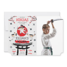 White Ninja Warrior Martial Arts Birthday Photo