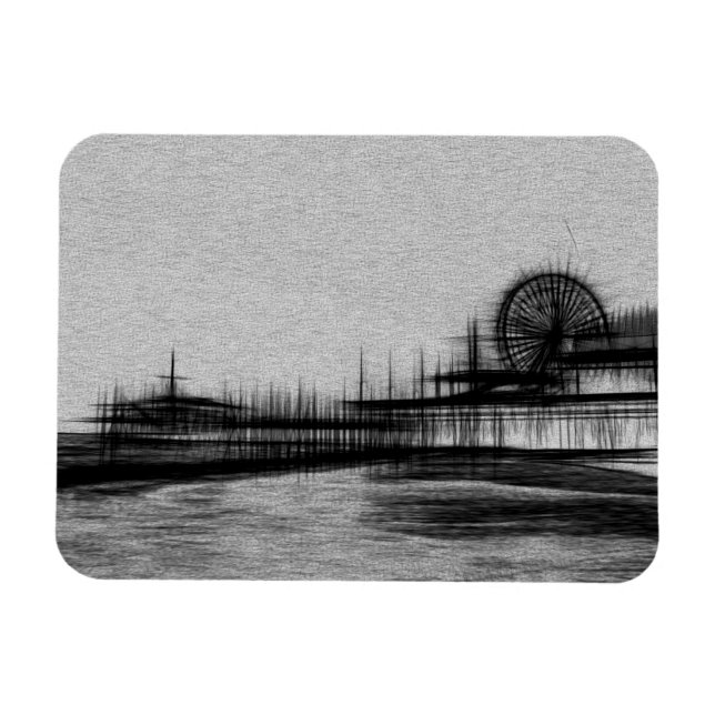 White Noise Santa Monica Pier Magnet (Horisontell)