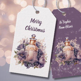 White Nostalgic luxurious God jul Presentetikett