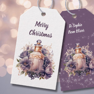 White Nostalgic luxurious God jul Presentetikett