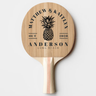 White Oak Trä Tropisk Ananas Bröllopskam Pingisracket