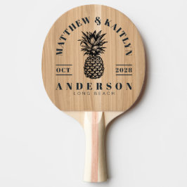 White Oak Trä Tropisk Ananas Bröllopskam Pingisracket