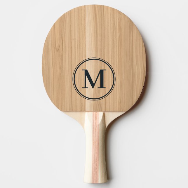 White Oak Wood Monogram Pingisracket (Baksidan)