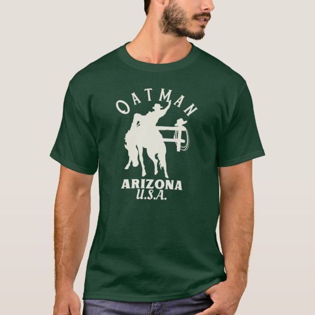 White Oatman Arizona Rodeo Rider T Shirt (Framsida)