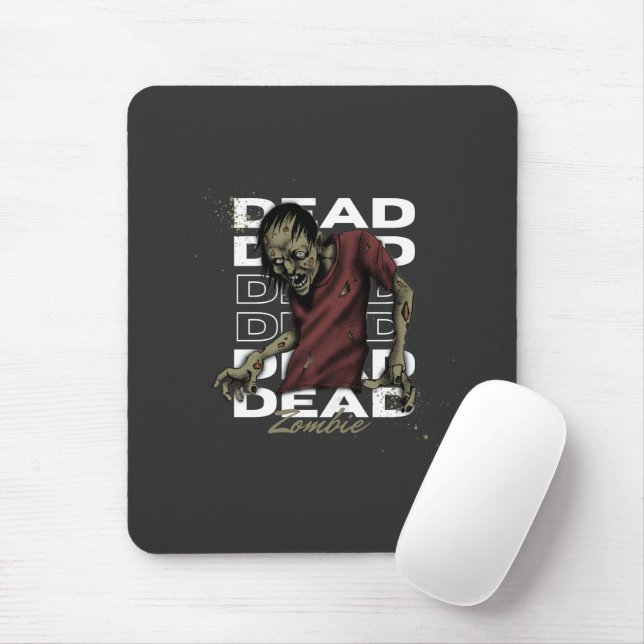 White och Brown Dead Zombie Mousepad Musmatta (Med mus)