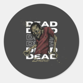 White och Brown Dead Zombie Sticker Runt Klistermärke