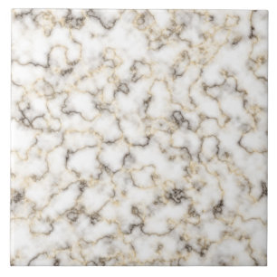 White och Brown Faux Marble Granite Kakelplatta