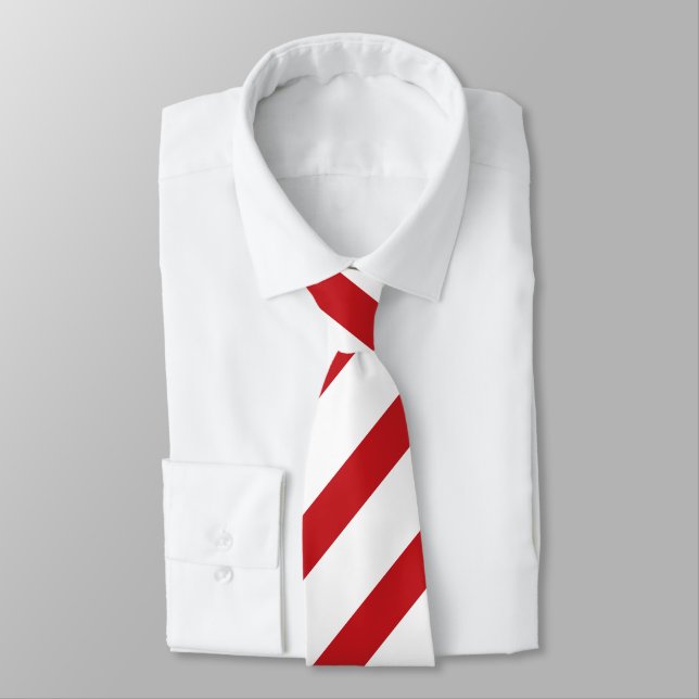 White och Crimson Thin Regimental Rand Tie Slips (Bunden)