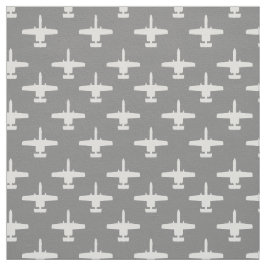 White och Grått A-10 Warthog Attack Jet Mönster Tyg
