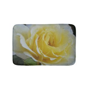White och Gul ros Bath Mat Badrumsmatta