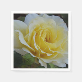 White och Gul ros Napkins Pappersservett