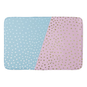 White och Guld Bronze Dot Mönster Bath Mat Badrumsmatta