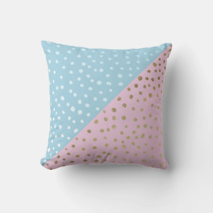 White och Guld Bronze Dot Mönster Pillow Kudde