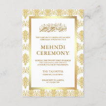 White och Guld Damask Islamic Mehndi