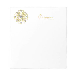 White och Guld Faux Diamond Anteckningsblock