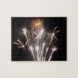 White och Guld Fireworks II Patriotic Firande Pussel