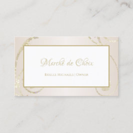 White och Guld Glitter Filigree Beauty Boutique Visitkort