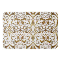 White och Guld Luxury Bath Mat