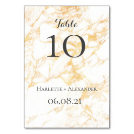 White och Guld Marble Bordsnummer