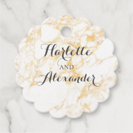 White och Guld Marble Gåvor Etiketter