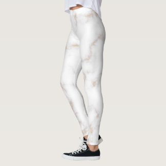 White och Guld Marble Leggings