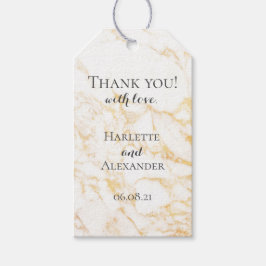 White och Guld Marble Presentetikett
