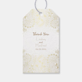 White och Guld Wonderland Garden Wedding Wedding Presentetikett