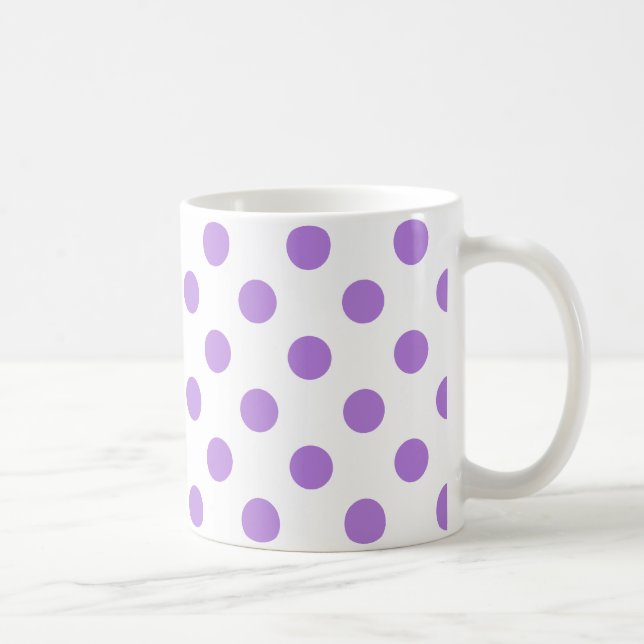 White och Lavender Polka dots Kaffemugg (Höger)