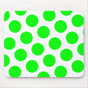 White och Lime Polka dots Musmatta