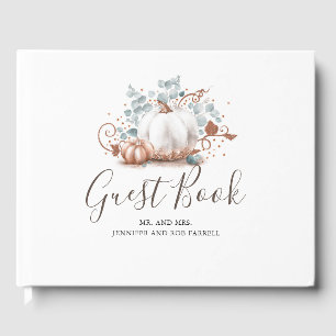 White och Ro Guld Pumpkins Fall Wedding Gästböcker