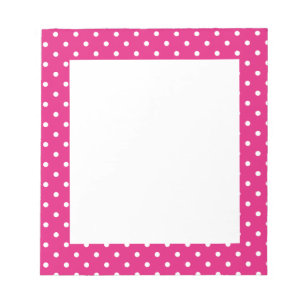 White och Shock rosa Polka Dot Mönster Anteckningsblock