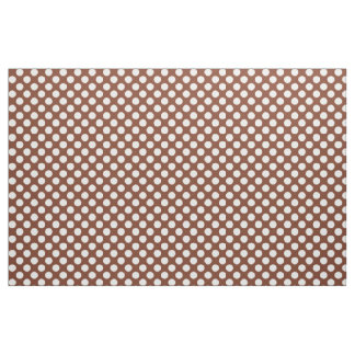 White och Terracotta Poka Dot Tyg