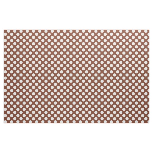 White och Terracotta Poka Dot Tyg (Fat Quarter)