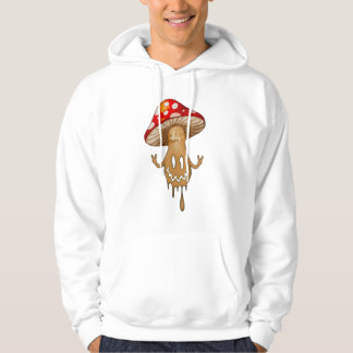 White Öga Cute Mushroom Hooded Sweatshirt