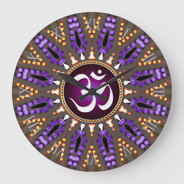 White OM Energy Bohemian Sunshine Stor Klocka (Framsida)