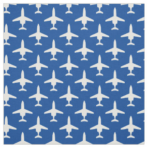 White on Blue T-1 Jayhawk Silhouette Mönster Tyg