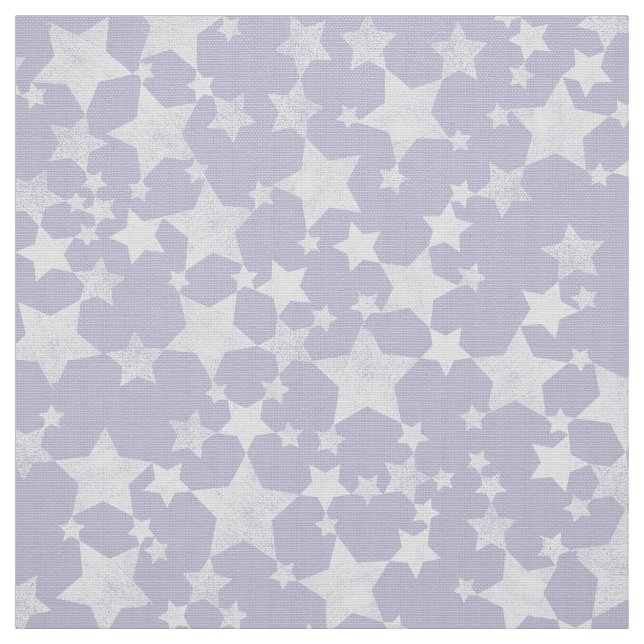 White on Dusty Lila | Lino Print Stars Mönster Tyg (Provkarta)