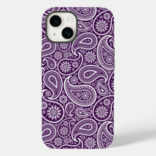 White on Lila Retro Paisley Mönster