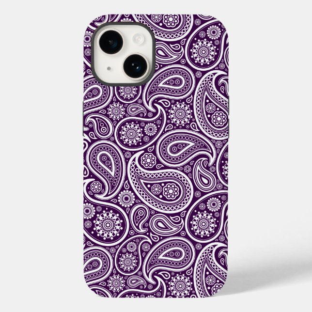 White on Lila Retro Paisley Mönster (Baksida)