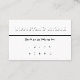 White on White Generic Loyalty Rewards Visitkort