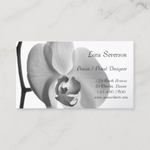 White Orchid Blommigt Designer Visitkort
