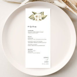 White Orchid Bröllop Menu Meny