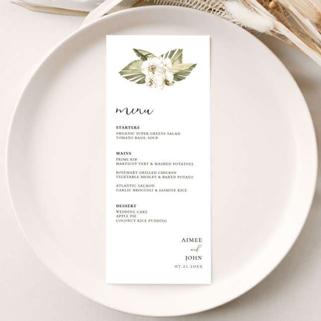 White Orchid Bröllop Menu Meny (Skapare uppladdad)