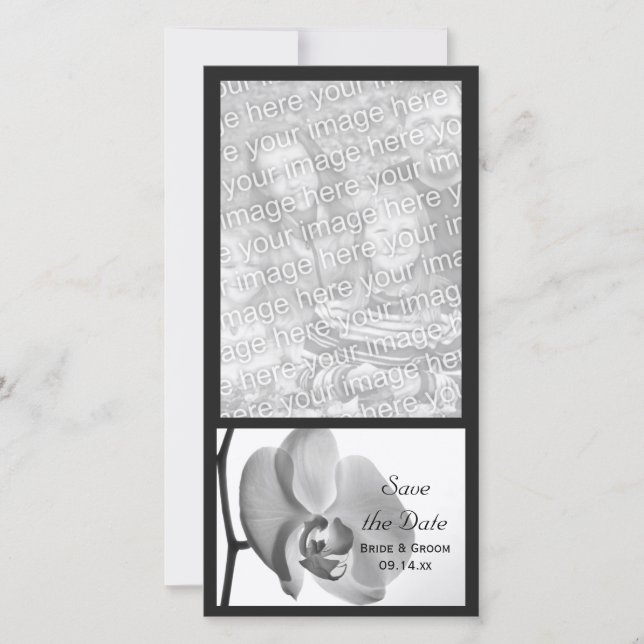 White Orchid Bröllop spara datum Datumet (Framsida)