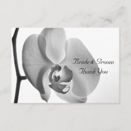 White Orchid Bröllop Tackkort - Flat Anteckningskort