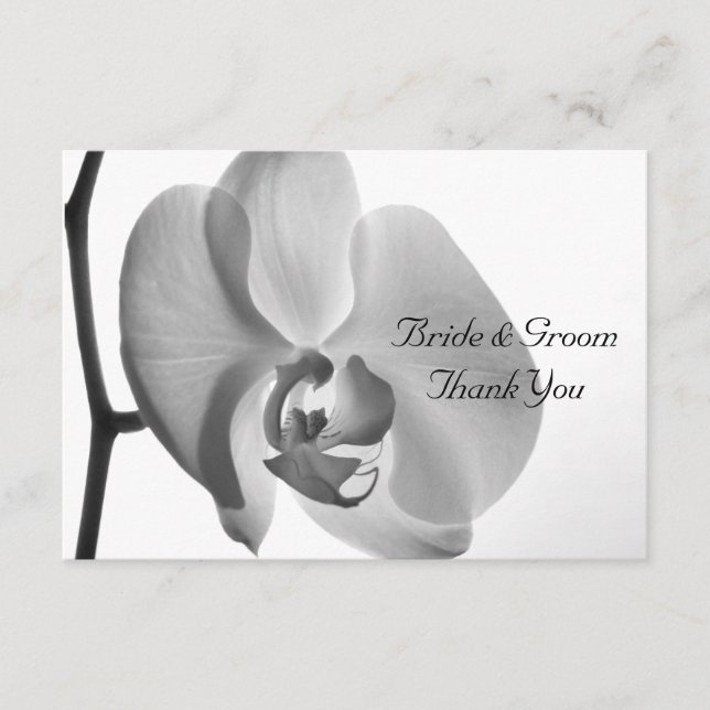 White Orchid Bröllop Tackkort - Flat Anteckningskort (Framsida)