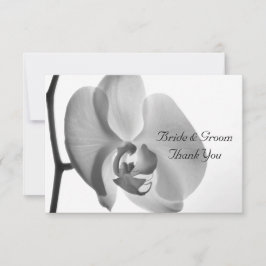White Orchid Bröllop Tackkort - Flat Anteckningskort